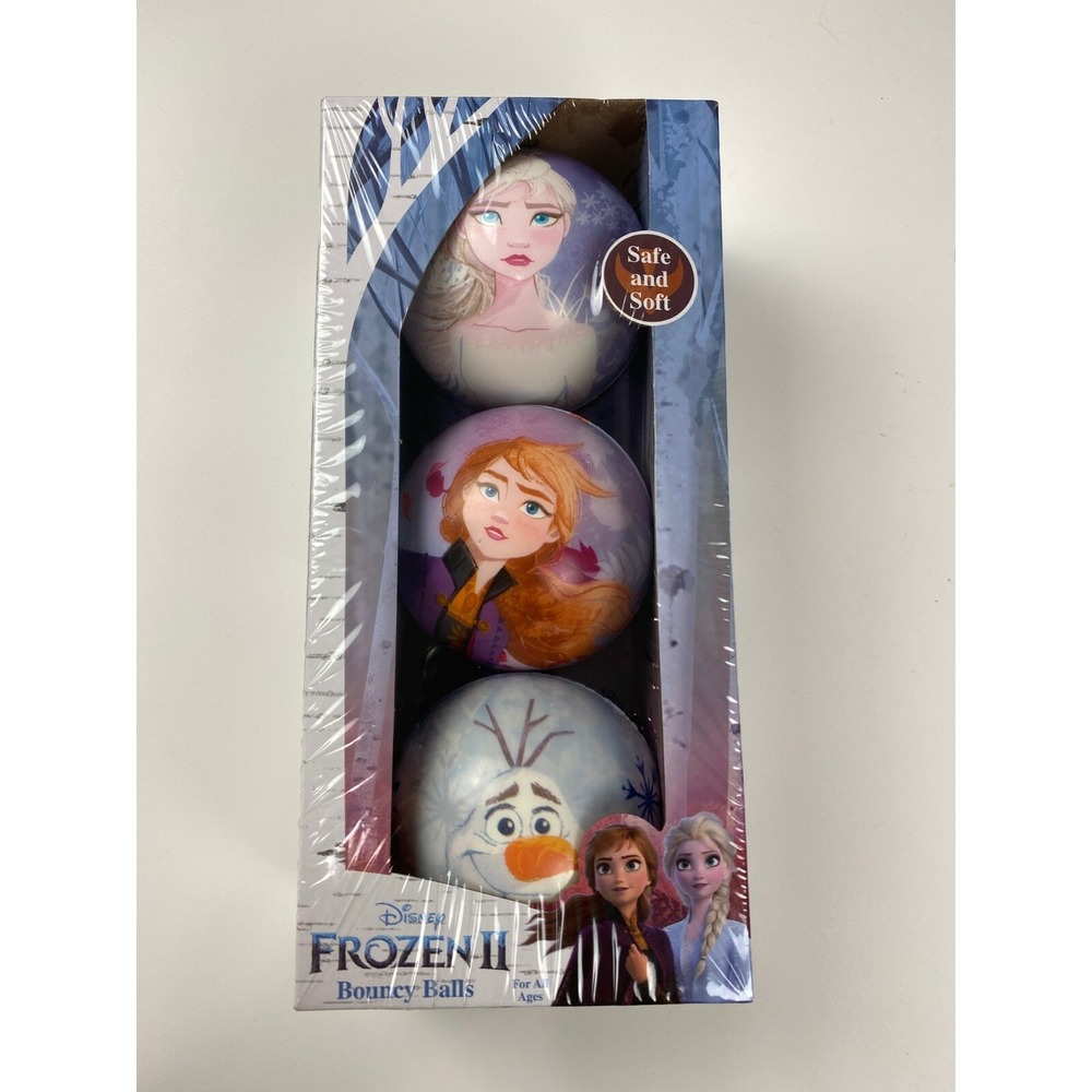 Frozen 2 Bouncy Balls Set of 3 Elsa Anna Olaf Soft Foam All Ages Disney Toys NEW